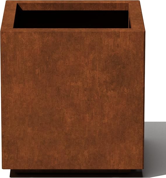 Veradek Corten Steel Series Cube Planter - Square Outdoor Planter
