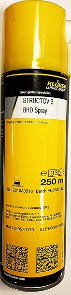 Kluber Lubrication STRUCTOVIS BHD Mineral Oil-Based Special Lubricant for Conveyor Chains 250 ml Spray Can