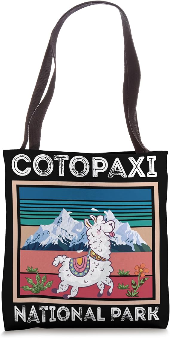 Cotopaxi Llama Ecuador Vacation National Park Souvenir Tote Bag