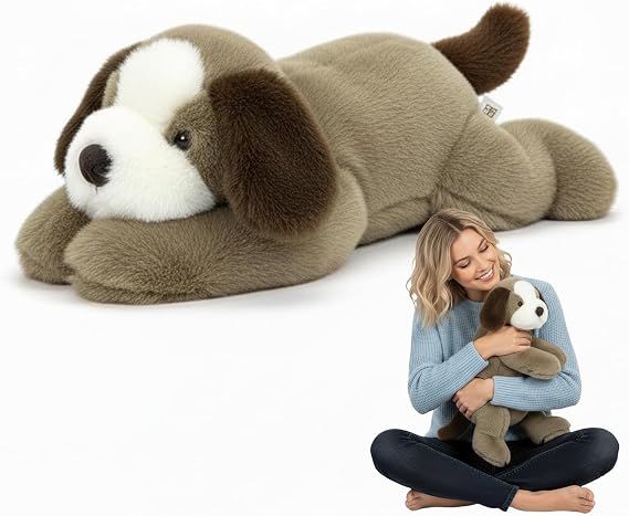 Weighted Dog Plush Teddy, Stuffed Plush Animals Plushies, Cuddly Puppy Toy for Comfort & Relaxation,Hugging Pillow for Anxiety Relief & Sleep Support (Dog, 30cm)