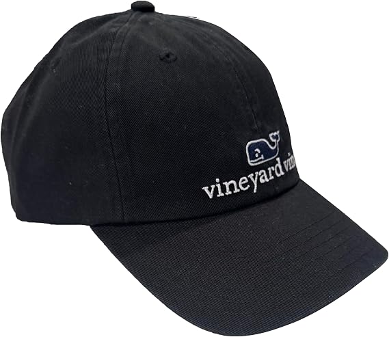 vineyard vines Whale Logo Baseball Hat (US, Alpha, One Size, Jet Black)