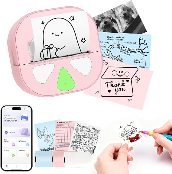 Pocket Printpod Bluetooth Mini Thermal Sticker Maker, Pink