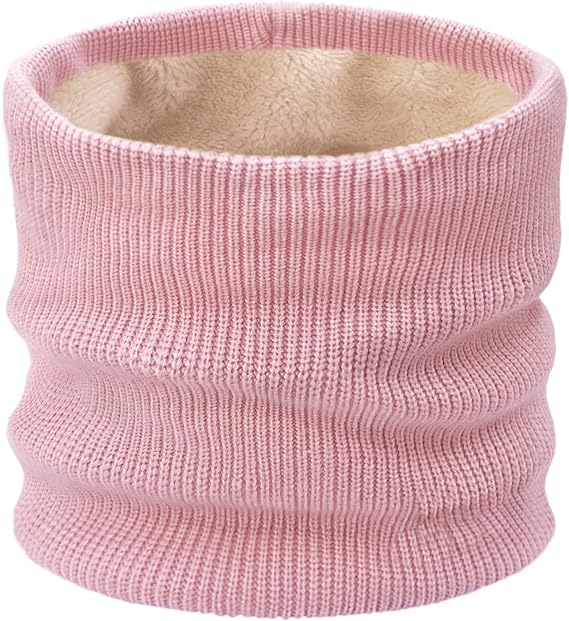Kids Ski Mask Neck Warmer Winter Neck Gaiter Boys Girls Warm Thermal Fleece Lined Knitted Scarf for Cold Weather