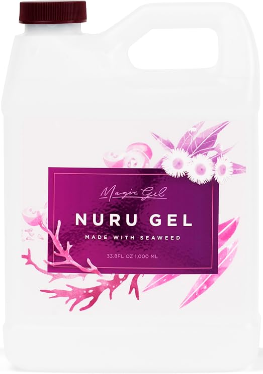 Magic Gel Nuru Massage Therapy Gel | Naturally Stain, Flavor and Fragrance Free | Ideal for Massage, Sore Muscles, Dry Skin | 33.8 Oz