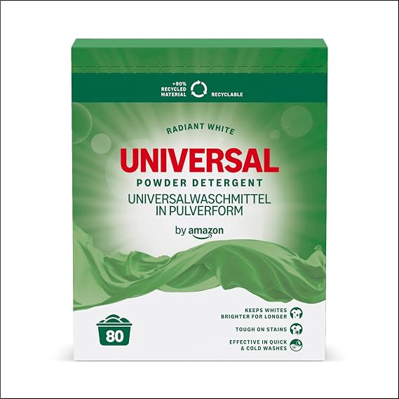 by Amazon Universal Powder Detergent, 4.8kg, 80 washes
