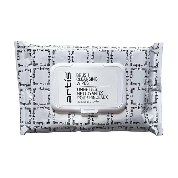 Artis Brush Cleansing Wipes - Daily Makeup Brush Cleaner Wipes for Quick Dry, No Rinse Cleaning, Gentle Makeup Brush Cleaning for On-the-Go Use, Easy Dry Brush Cleaner for Daily Care, 30 Count