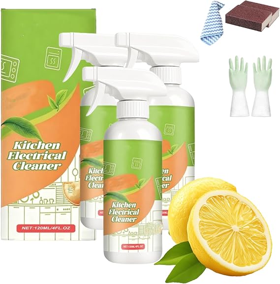 Electrolyzed Ion Kitchen Cleaner Spray, Kitchen Appliance Cleaner, Multi-purpose Kitchen Grime Remover for Household Cleaning, Easy Cleaning Household Items, For Hold, Oven, Stove, Range Hood (3)