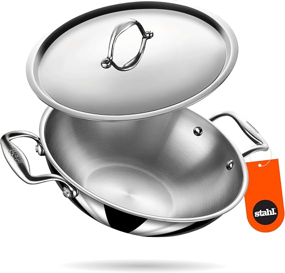 Stahl Stainless Steel Artisan Kadhai, 1-Piece, Silver (7.5 IN)