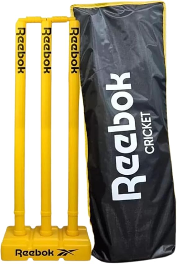 Reebok Cricket Stump Set with Bails, Heavy Base & Premium Carry Cover, Multicolors