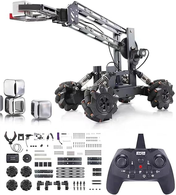 Robot Arm, STEM Toys for Boys Girls, 2-in-1 Smart Robot Car Kit with 4-DOF, Robotic Arm for Kids, Education Projects Set Gifts for 8 9 10 11 12 Years Old Teens, Building Experiment Robotics