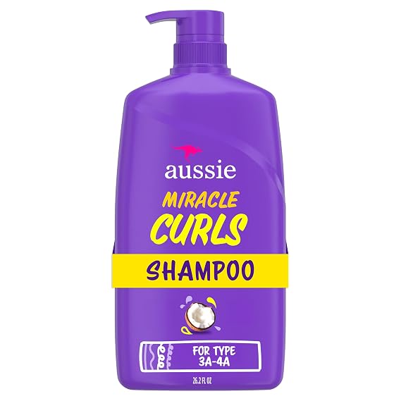 Aussie Miracle Curls Shampoo for Curly Hair with Coconut Oil, Paraben Free, 26.2 Fl Oz