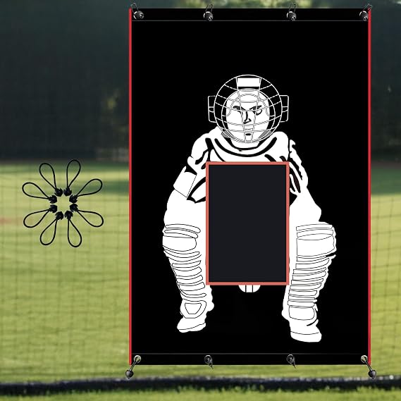Baseball/Softball Backstop with Strike Zone Black