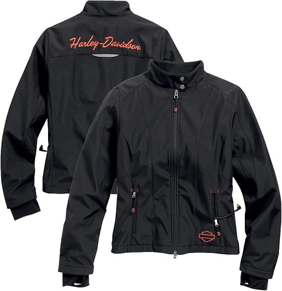 Harley-Davidson Women's Heated Soft Shell w/Battery Riding Jacket, Black 98560-15VW