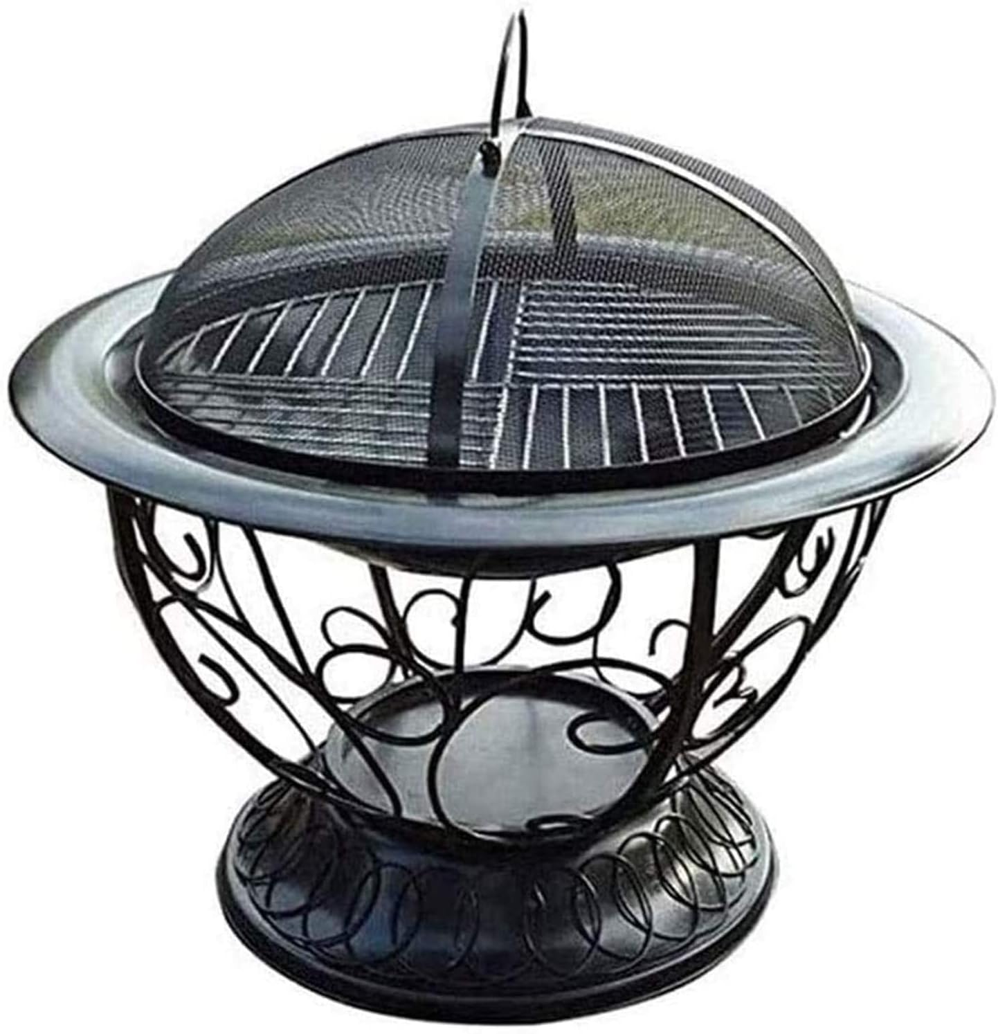 BBQ Grill Outdoor Fire Pits Outdoor Wood Burning Outdoor Grill Stove Brazier,Housewares Fire Pit Outdoor Garden Patio Heater Brazier Basket for Wood, Charcoal with Cover BBQ Cooking for Outside Campin
