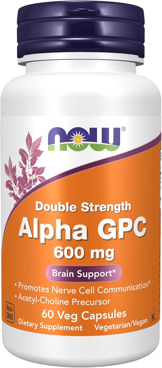 Now Supplements, Alpha GPC 600 mg, Brain Support*, 60 Veg Caps