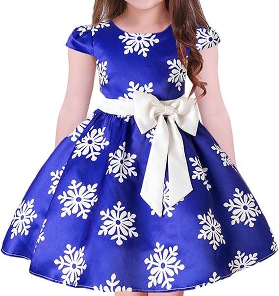 Baby Girls Princess Dress Christmas Pageant Party Wedding Tutu Short Graduation Striped Snowflake Dance Gown