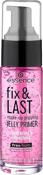 essence | Fix & LAST Make Up Gripping Jelly Primer | Hydrating & Smoothing Foundation Primer for Long Lasting Make Up | Vegan & Cruelty Free | Made Without Parabens, Microplastic Particles