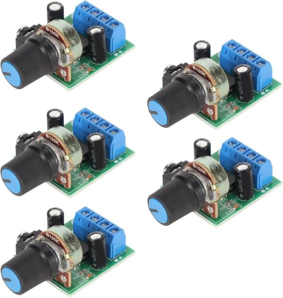Vikye 5Pcs LM386 0.5W-10W Mini Power Amplifier Board, Audio Amplifier Module DC 3-12V with Power Indicator Light and Onboard Volume Control
