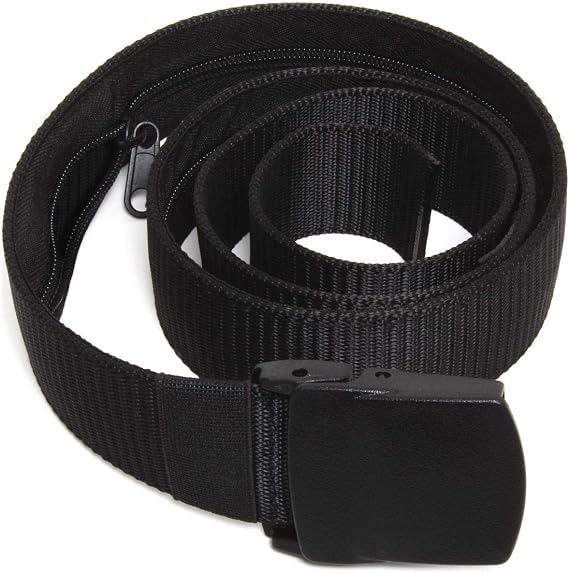 CampTeck U6889 Security Money Belt Hidden Cash Belt Anti-Theft - Nylon & Plastic, Travel, Flying - Black