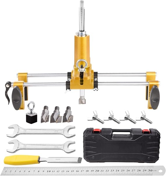 Door Hole Drilling Kit | High Efficiency Mortise Jig Tool with 3 Drill Bits - Precise Slotting Mortiser Quick Wooden Doors Lock Installation Kit
