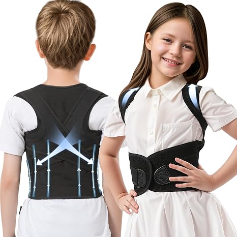 babaka Back Brace Posture Corrector for Kids, Adjustable Full Back Support, for Upper and Lower Back Pain Relief, Scoliosis, Dowagers Hump, Hunchback, Thoracic, Spine Corrector (X-Large)