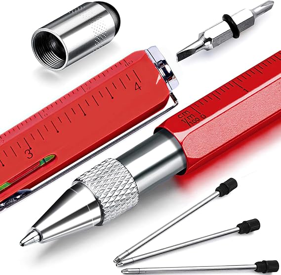 Gifts for Men, Hongred 6 in 1 Multitool Pen, Stocking Stuffers for Mens Gift for Him Husband, Father's Day for dad, Birthday for Men, Tools Cool Gadgets, Office Gift