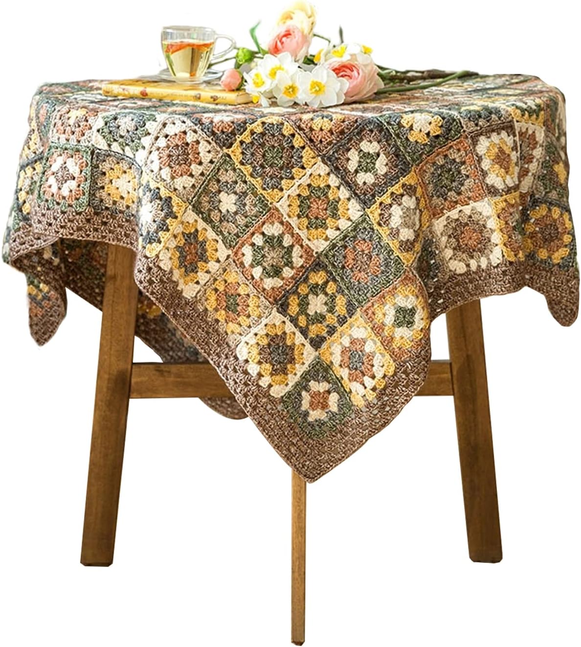 Throw Blanket Crochet Kit For Beginners Adults, Learn How To Crochet Granny Square Kits, Contains 800g Cotton Yarn With Tools, Instructions, Step By Step Video Tutorials, Create Hobby