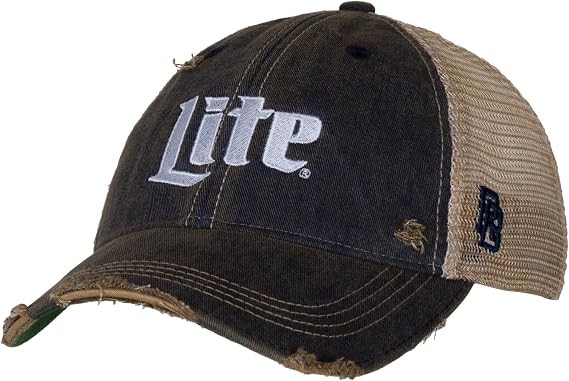Miller Lite Distressed Logo Die Cut Felt & Embroidered Patch Adjustable Hat Multi color One Size