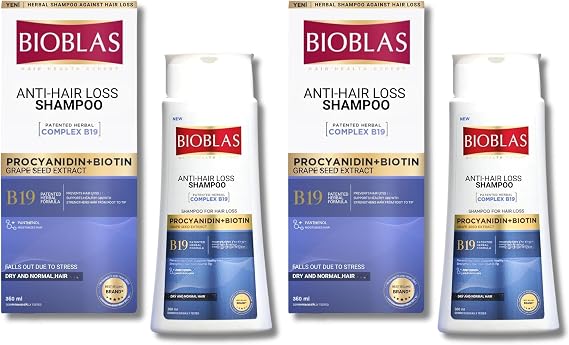 BIOBLAS Saç Dökülmesine Karşı Anti-Stress Şampuan (Procyanidin & Biotin) (360 ml) 2li paket