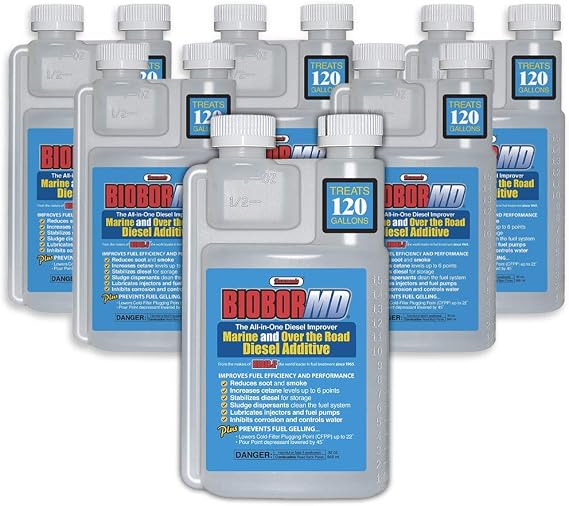 BIOBOR MD Diesel Fuel Additive for Marine & Road: Soot & Emissions Reducing Fuel Treatment, Anti-Gel Fuel Stabilizer, Prevents Corrosion &