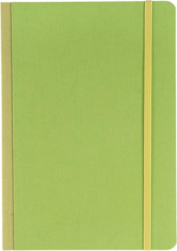 Fabriano Ecoqua Plus Fabric-Bound Notebook, 5.8" x 8.3", A5, Dotted, Lime