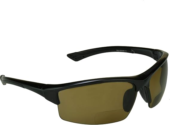 Bikershades Polarized Bifocal Reading Sunglasses Wrap Around Sport TR90 Black Frame Grey Lens