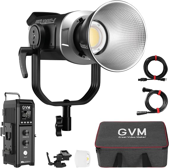 GVM Great Video Maker 600W LED Light, Photography Lighting with APP/DMX Control, 2700-6800K Bowen Mount Continuous CRI 97+ 12 Scenes for, 128000lux/1m Studio Lights Recording Filming