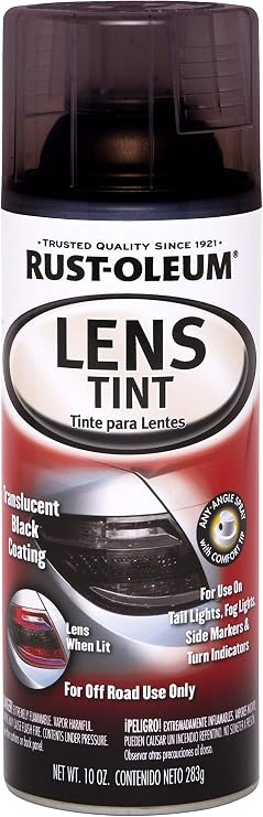 Rust-Oleum Automotive Lens Tint Coating Spray Paint, Translucent Black