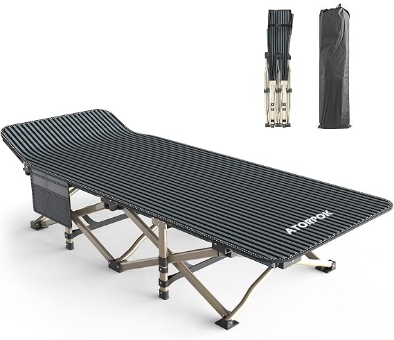 ATORPOK Camping Cot for Adults Comfortable, Tent Folding Cot for Sleeping