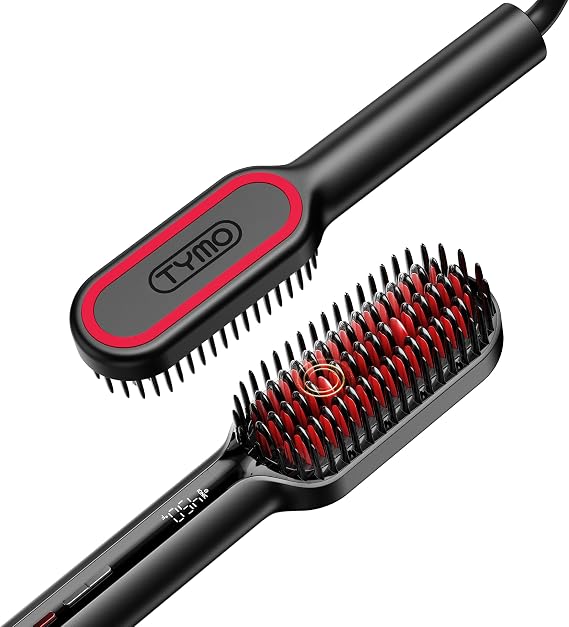 TYMO Hair Straightener Brush - Ionic Mini Straightening Brush for Women