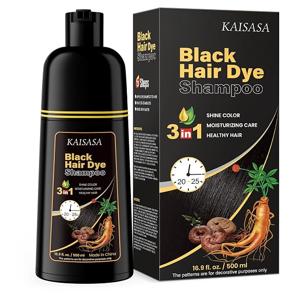 IIIMEIDU KAISASA Black Hair Dye Shampoo for Gray Hair Coverage