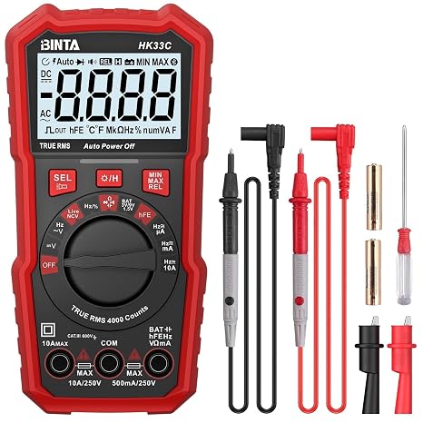 BINTA Digital Multimeter 4000 Counts NCV Auto-Ranging Voltmeter Multimeter