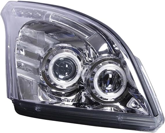 Car Headlight Assembly LED for Toyota for Prado 2003 2004 2005 2006 2007 2008 2009 O Angel Eyes DRL Bi Xenon Lens HID Beam Car Styling Head Lamp Assemblies (Size : A)