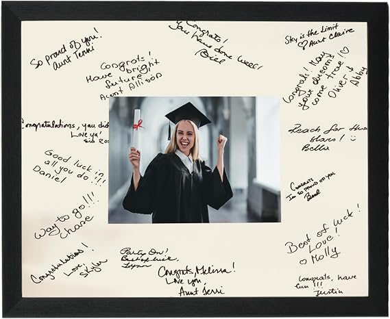 GarduationMall 11x14 Signature Picture Frame Holds 5x7 Photo with White Mat for Wedding Graduation | Wall or Tabletop Display