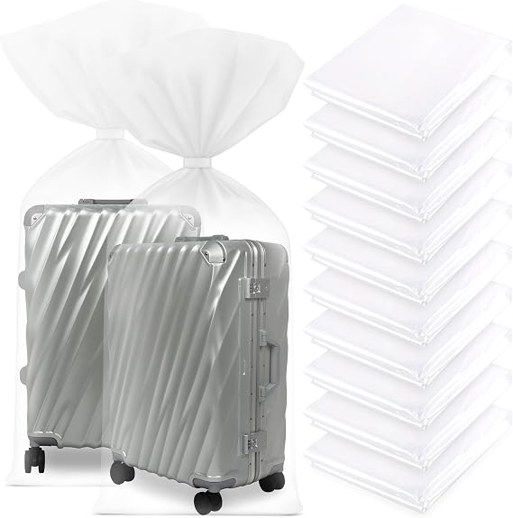 Hejo 100X150cm Durable Clear Plastic Protective Covers 10-Pack - Extra Large Heavy-Duty Organizer Bags for Furniture, Bikes, Suitcases & Seasonal Storage, Waterproof, Space-Saving Moving Supplies