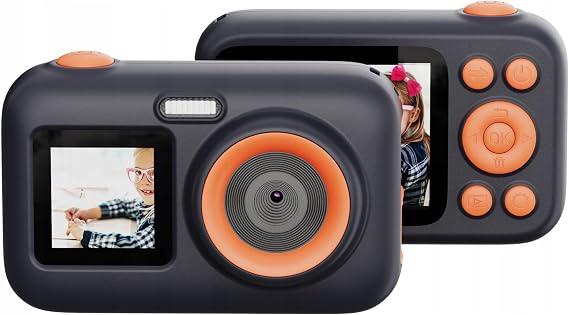 SJCAM FunCam+ Dual Screen H.264 Çocuklar için Fotoğraf Makinesi FullHD 1080p 44MP 2.4” + 1.3" Çift Ekran 650mAh Siyah