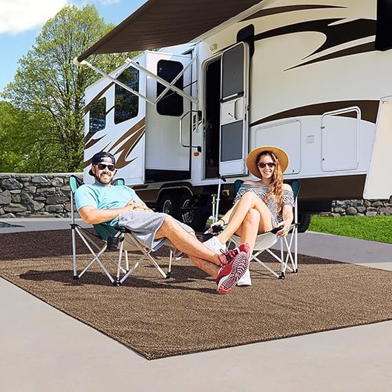Prest-O-Fit Surfacemate Patio Rug, 6 X 9, Brown Tan