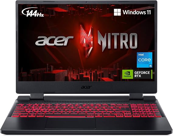 acer Nitro V Gaming Laptop | Intel Core i5-12500H Processor | NVIDIA GeForce RTX 3050 Laptop GPU | 17" FHD IPS 144Hz Display | 16GB DDR5 | 512GB Gen 4 SSD | WiFi 6 | Backlit KB | AN517-55-558