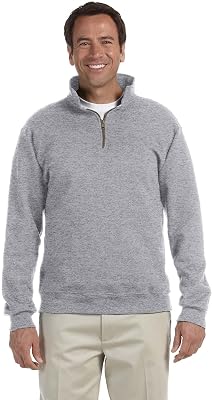 Jerzees Adult Super Sweats Quarter-Zip Cadet Collar Sweatshirt, Oxford, Small