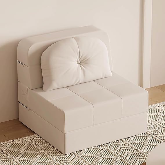 Convertible Sofa Bed - 2-In-1 Folding Sectional Sleeper Loveseat with Pillow for Living Room and Small Apartments
