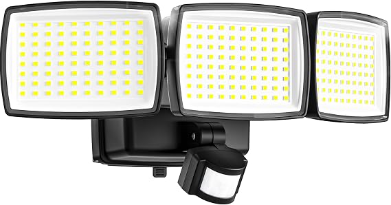 Battery Powered Motion Sensor Outdoor Lights, 1500LM Flood Lights IP65 Waterproof Security Light Motion Detector Lights Wireless for Outside Yard 1Pack
