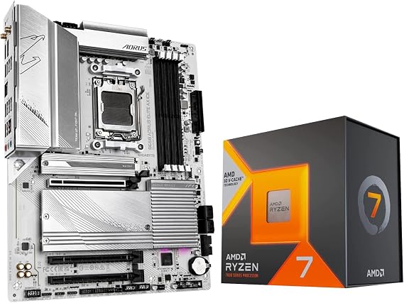 AMD 7800X3D Processor with GIGABYTE B650 AORUS Elite AX ICE Motherboard