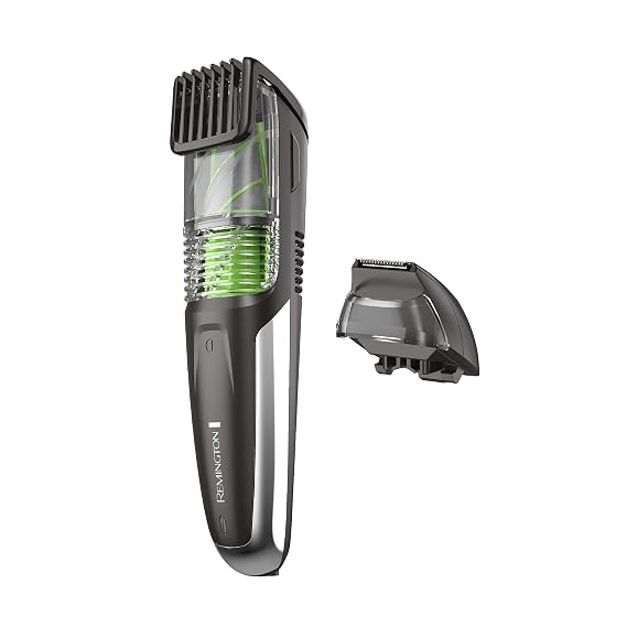 Remington Vacuum Beard Trimmer for Men, Cordless Rechargeable | Adjustable Length Comb (218mm), 13 Length and Style Settings, Removable Blades, For Beard, Mustache, And Stubble