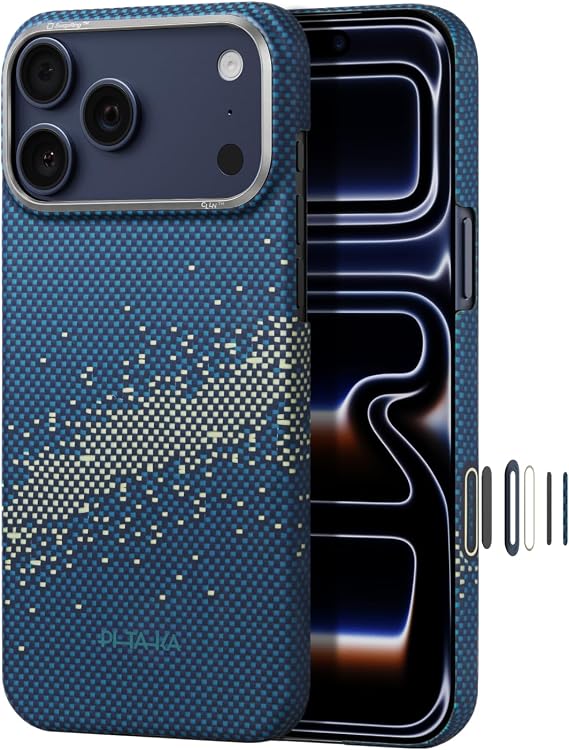 pitaka for iPhone 17 Pro Max Case 6.9", Caseless Feeling, Milky Way Galaxy | Barely There Feel Ultra-Slim Case, Camera Control Button, Compatible with MagSafe, 1500D Aramid Fiber Woven, Silky Texture